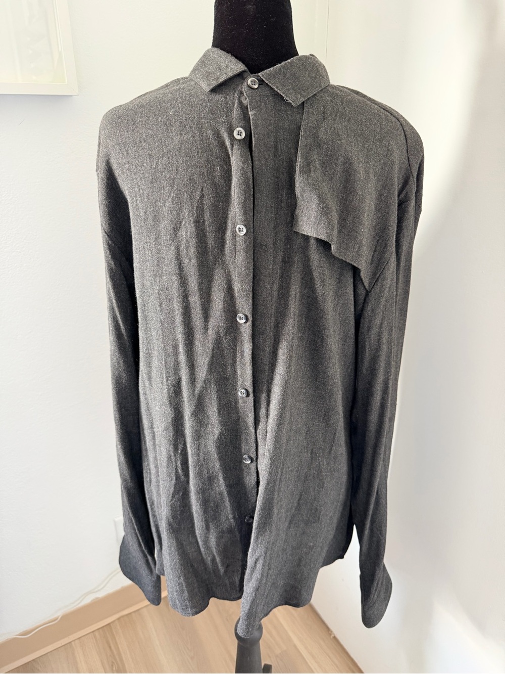 Men's Emporio Armani Charcoal Gray Button-Up Shirt